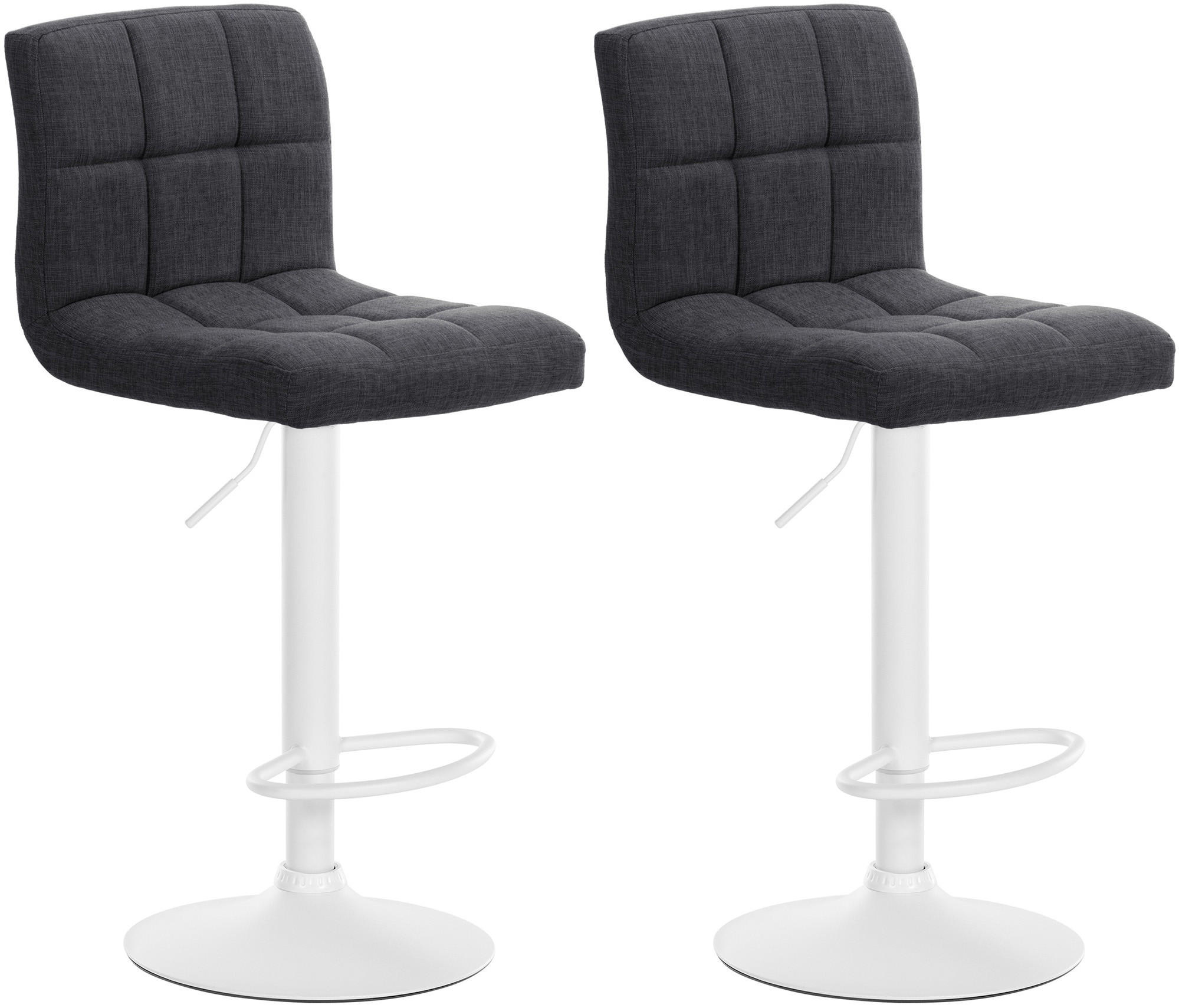 BARHOCKER 2er Set Stoff dunkelgrau - Dunkelgrau, Textil/Metall (46/94/47cm) - CLP