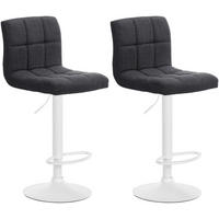 BARHOCKER 2er Set Stoff dunkelgrau - Dunkelgrau, Textil/Metall (46/94/47cm) - CLP