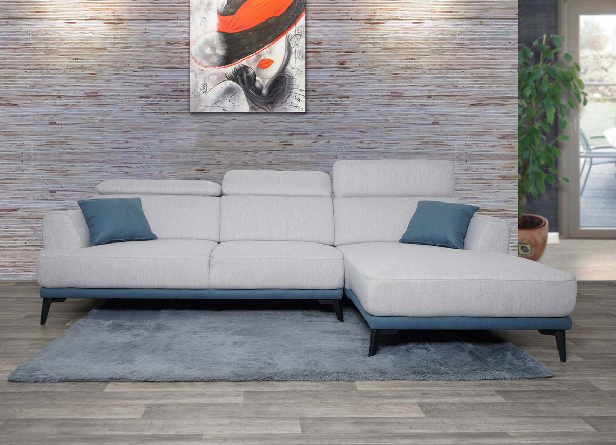 SOFA L-FORM Hellgrau - Hellgrau, Textil (277/170cm) - MCW