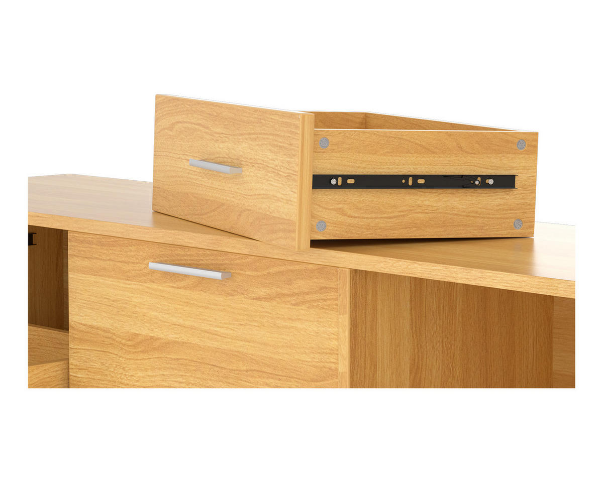 TV-SCHRANK in 180/45/35 cm - Naturfarben, Holzwerkstoff (180/45/35cm) - HOMAVO