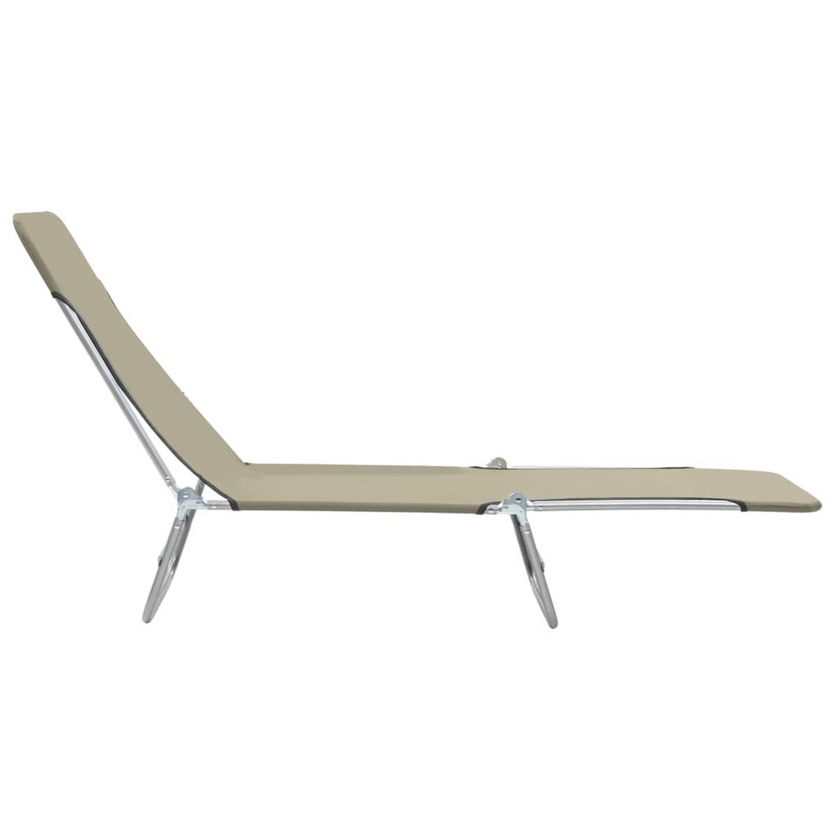 KLAPPLIEGEN 2 Stk. Stahl und Stoff Taupe - Taupe, Textil (56/24.5/182cm) - furnicato