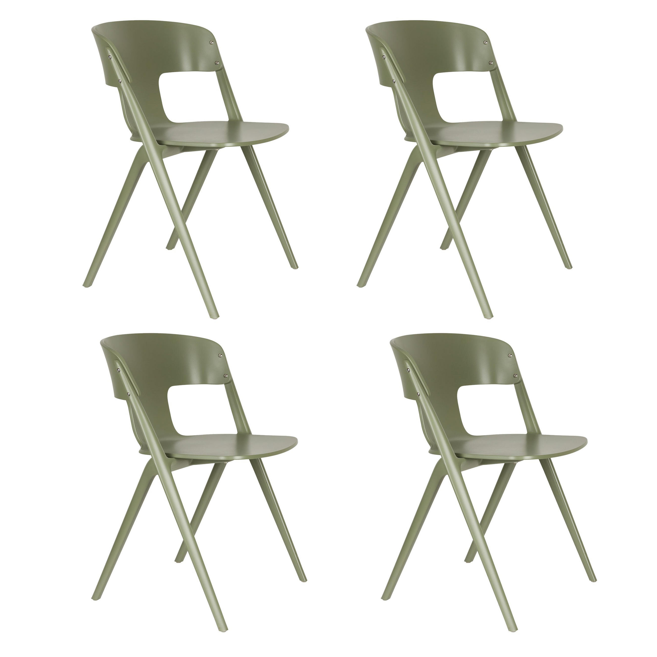 GARTENSTUHL Horizon Grün - 4 er Set - Grün, Kunststoff (57.5/75/52.5cm) - Zuiver