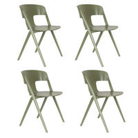 GARTENSTUHL Horizon Grün - 4 er Set - Grün, Kunststoff (57.5/75/52.5cm) - Zuiver