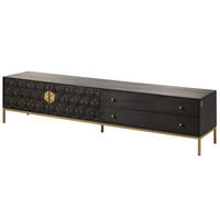 TV-BOARD Mango 220x45x50 grau geölt DIAMOND #123 - Grau, Holz (220/50/45cm) - Massivmoebel24