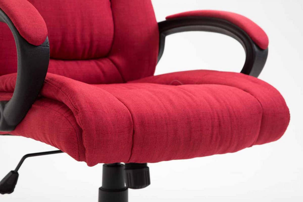DREHSTUHL Stoff Rot - Rot/Schwarz, Kunststoff/Textil (66/106/70cm) - CLP