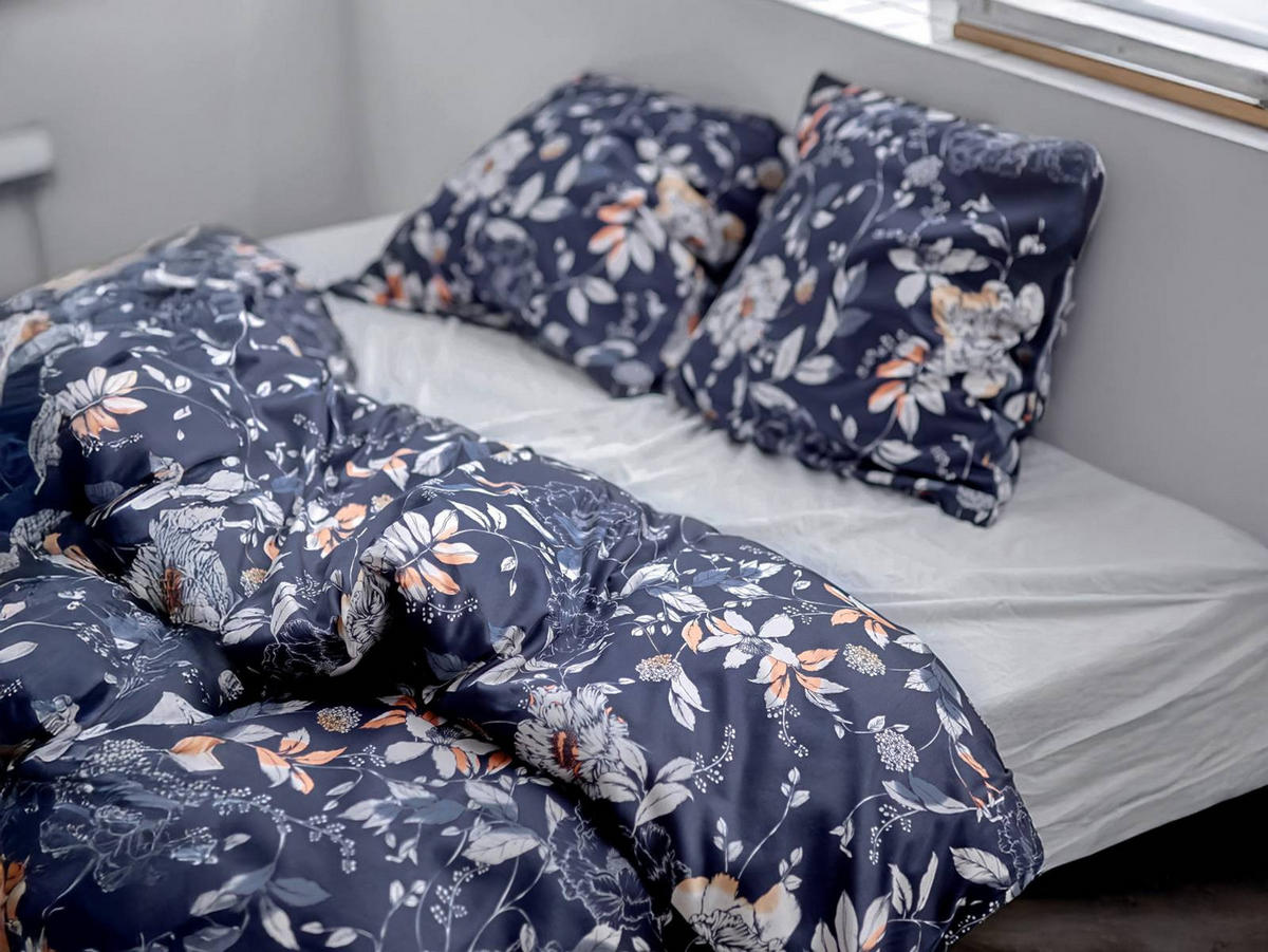 BETTWÄSCHE Garden Bloom II blau 135/200 cm Baumwolle - Blau, Textil (135/200cm) - Södahl
