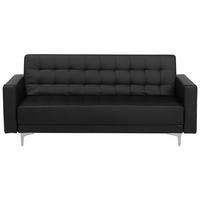 3-SITZER-SCHLAFSOFA Kunstleder Schwarz Aberdeen - Schwarz, Textil (186/83/88cm) - Beliani