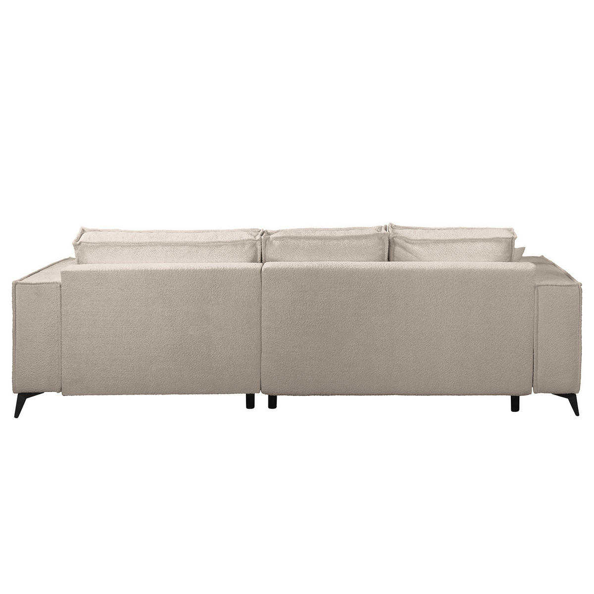ECKSOFA mit Schlaffunktion - Taupe/Schwarz, Textil (294/185cm) - home24