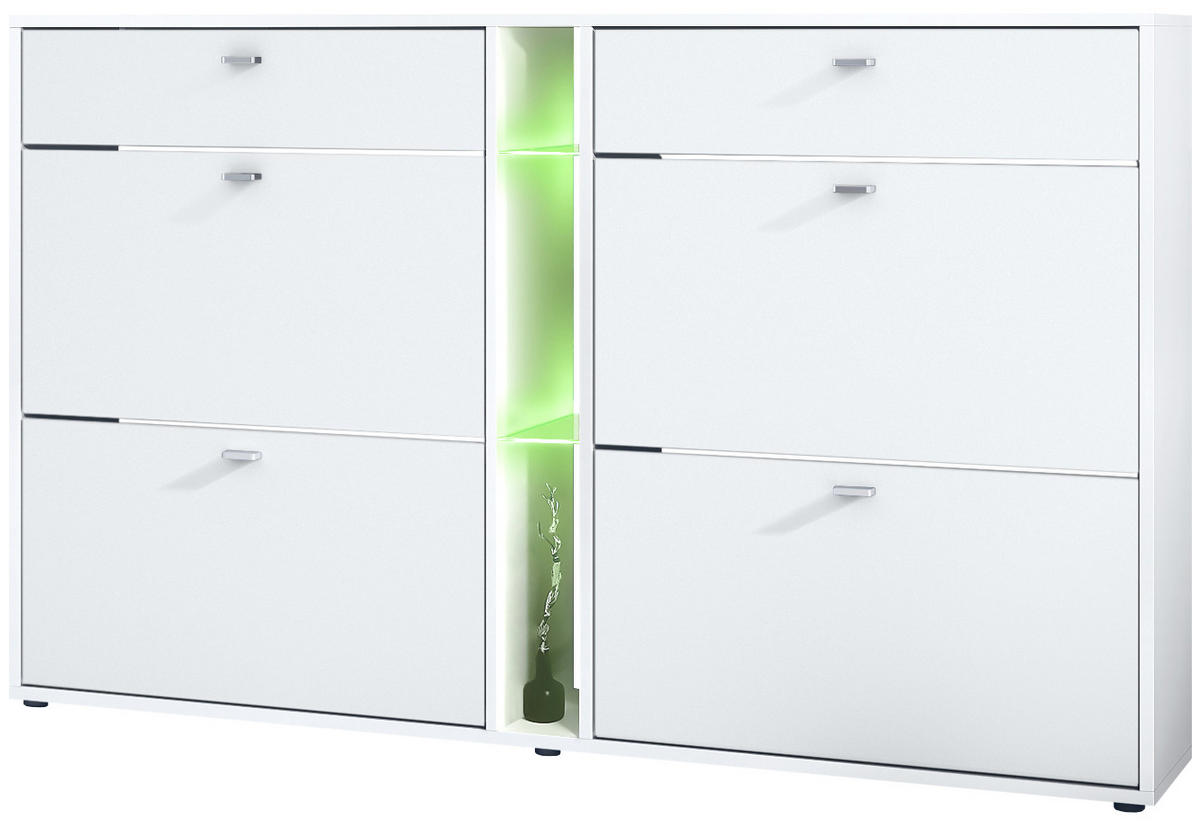 SCHUHSCHRANK Today Fronten in Weiß matt - Weiß, Holzwerkstoff (155.5/95/28cm) - Vladon