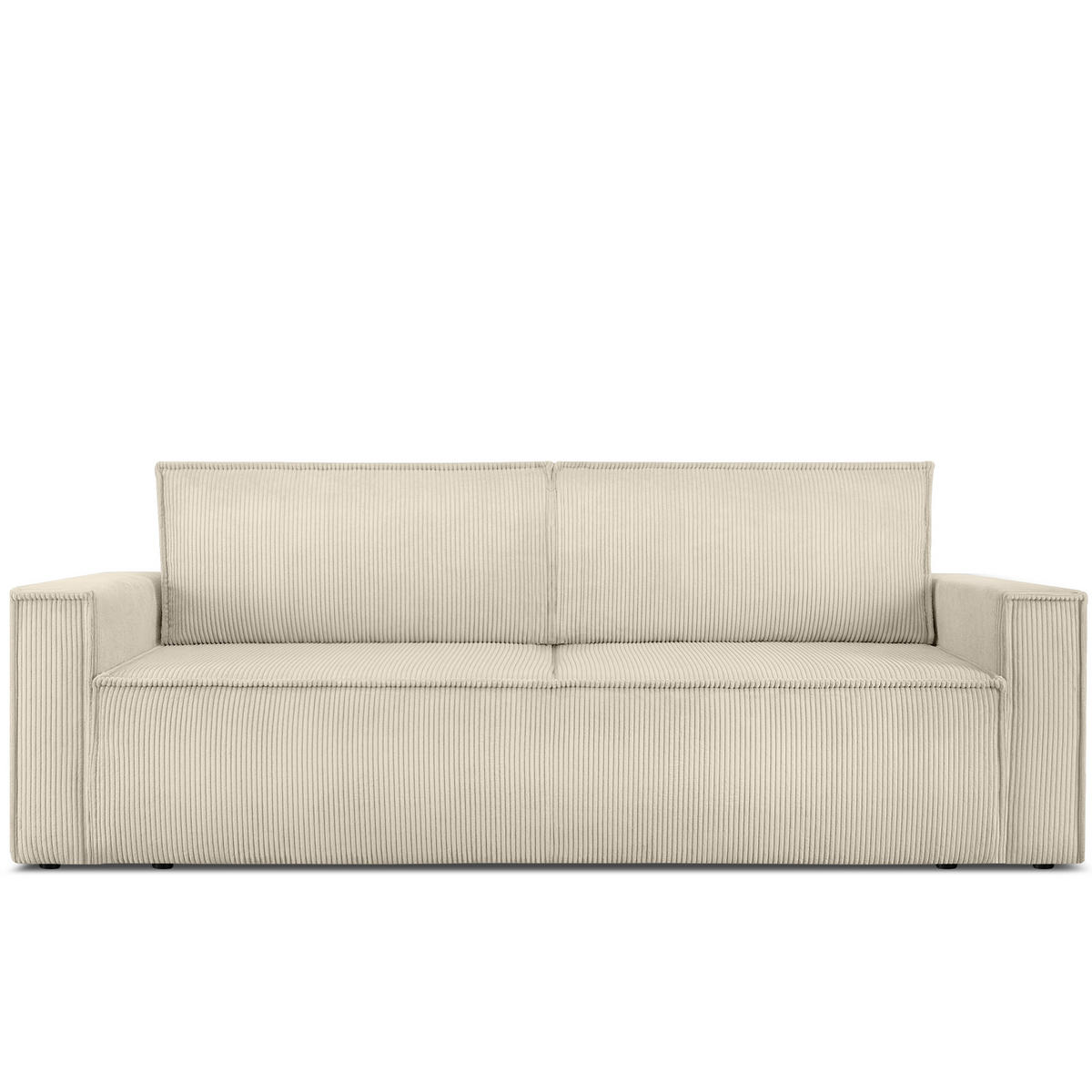 SCHLAFSOFA NAPI in Pet Friendly Cord-Stoff, cremefarben - Creme/Schwarz, Textil (228/89/101cm) - KONSIMO®