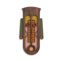 WANDDEKO MASKE Rosa 22x45cm - Pink, Holzwerkstoff/Kunststoff (22/45/1cm) - KUNSTLOFT