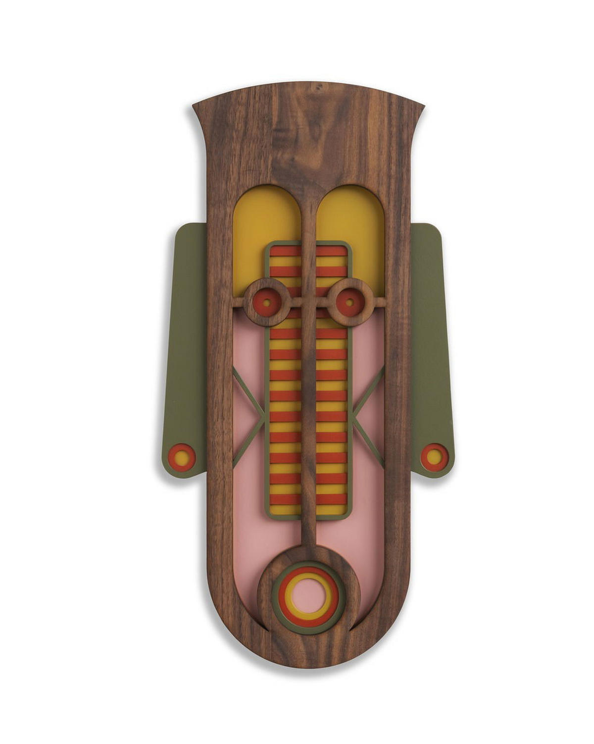 WANDDEKO MASKE Rosa 22x45cm - Pink, Holzwerkstoff/Kunststoff (22/45/1cm) - KUNSTLOFT