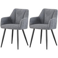 ARMLEHNENSTUHL Bella anthrazit 2er Set - Anthrazit/Schwarz, Textil/Metall (55/82/62cm) - Xonox