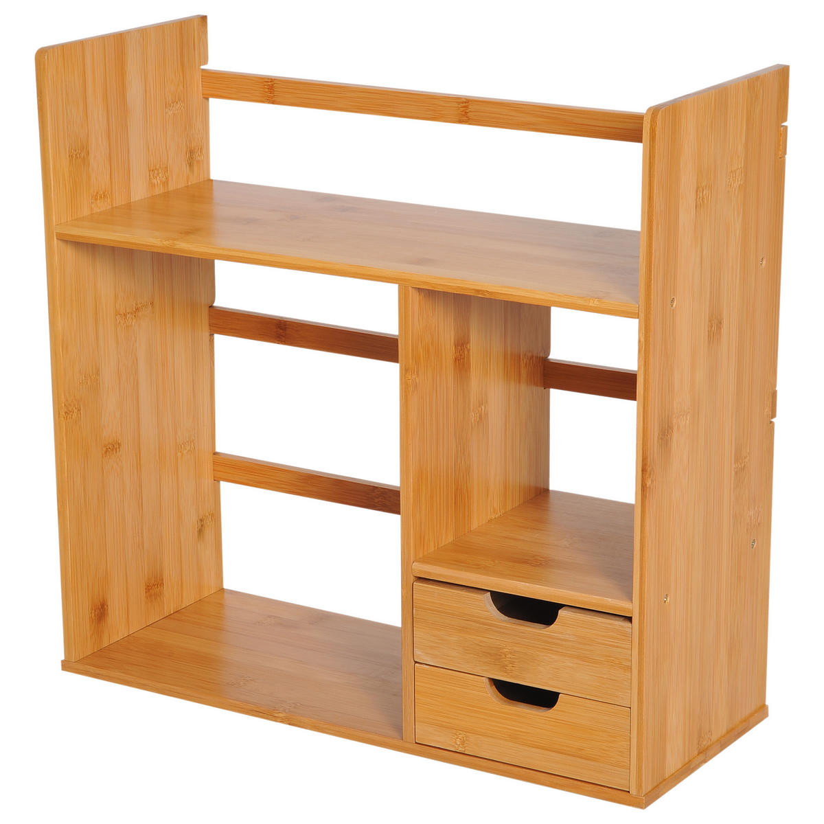 REGAL DE-16658 3 Ebenen, 2 Schubladen Bambus Natur - Braun, Holzwerkstoff (20/46/48cm) - ComfortXL