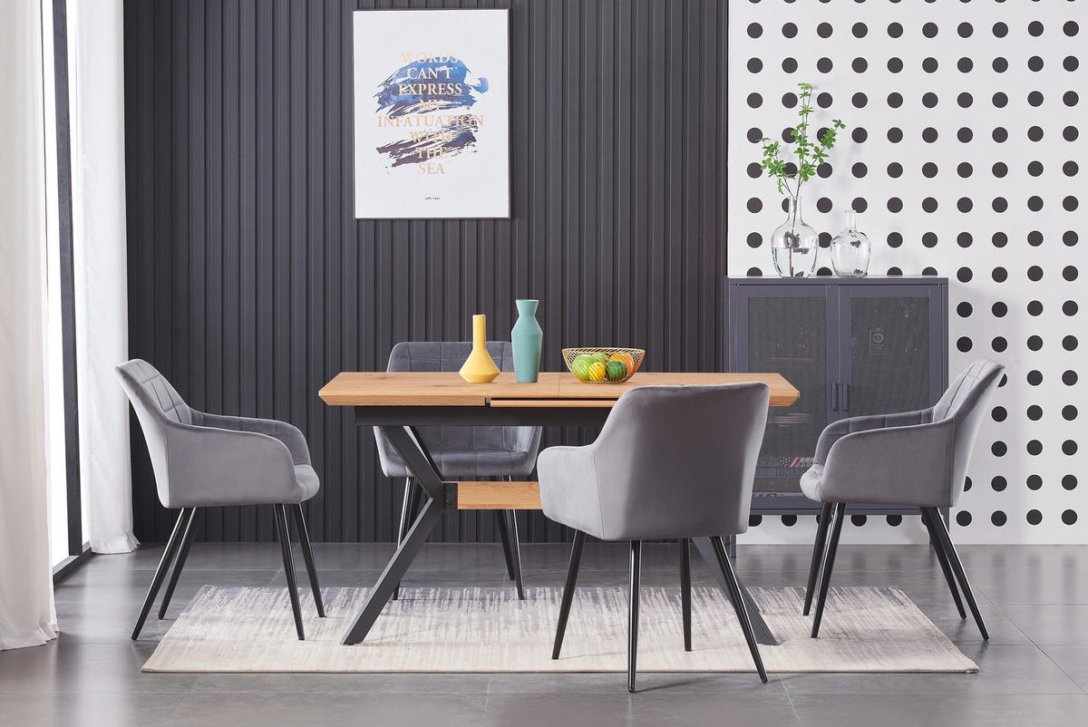 ESSZIMMERSTUHL Samt 6-teilig Grau - Grau, Metall (55/82/59cm) - Life Interiors