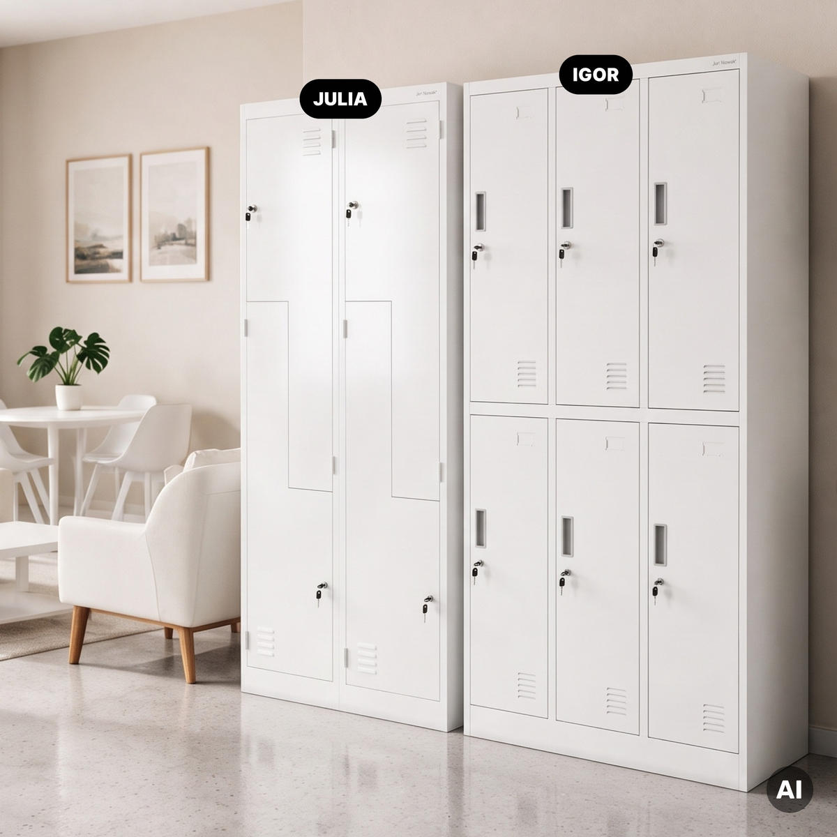 KLEIDERSCHRANK JULIA 185x80x45 cm - Weiß, Metall (80/185/45cm) - Jan Nowak