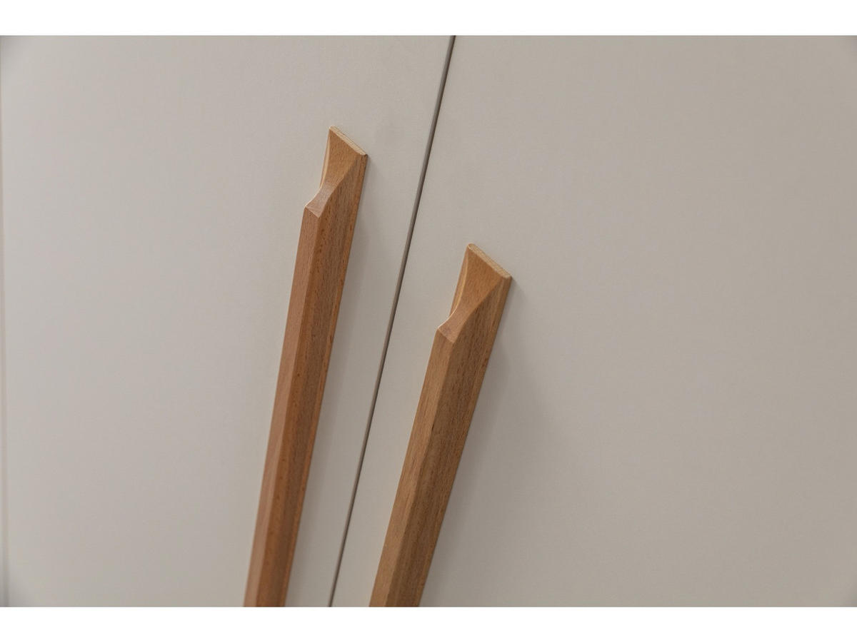 KLEIDERSCHRANK Giza 6 trg. - Beige, Holzwerkstoff (260/215/60cm)