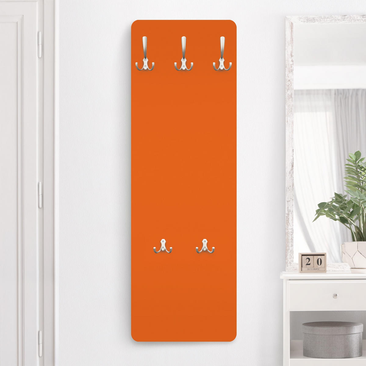 WANDGARDEROBE - Mohn 34/105 cm - Orange, Holzwerkstoff (34/105/1.6cm) - Bilderwelten
