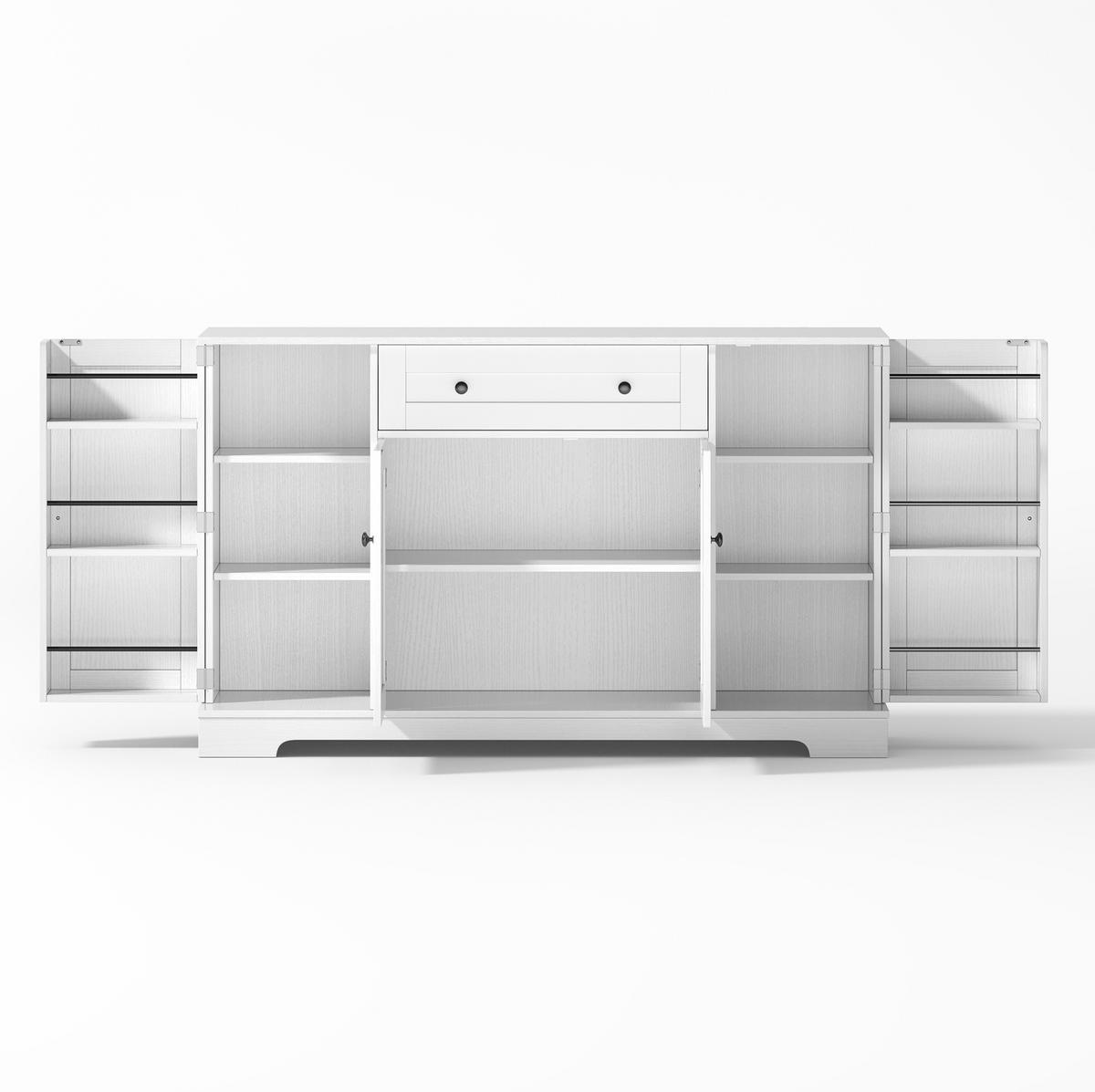 SIDEBOARD aus MDF 138x40x85 cm Weiß mit Schublade, verstellbaren Einlegeböden und Kippsicherung - Weiß, Holzwerkstoff (138/85/40cm) - Modfu