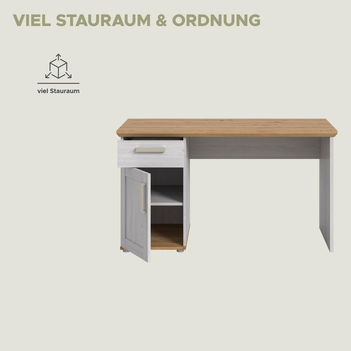SCHREIBTISCH VERONA (B/H/T: ca. 134/75/62 cm) in Sibiu Lärche Nachbildung/Sibiu Lärche Nachbildung - Lärchefarben, Holzwerkstoff (62/134/75cm)