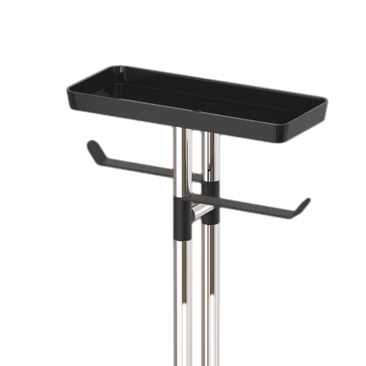 WC-GARNITUR - Schwarz, Kunststoff/Metall (30/77/15cm) - Relaxdays