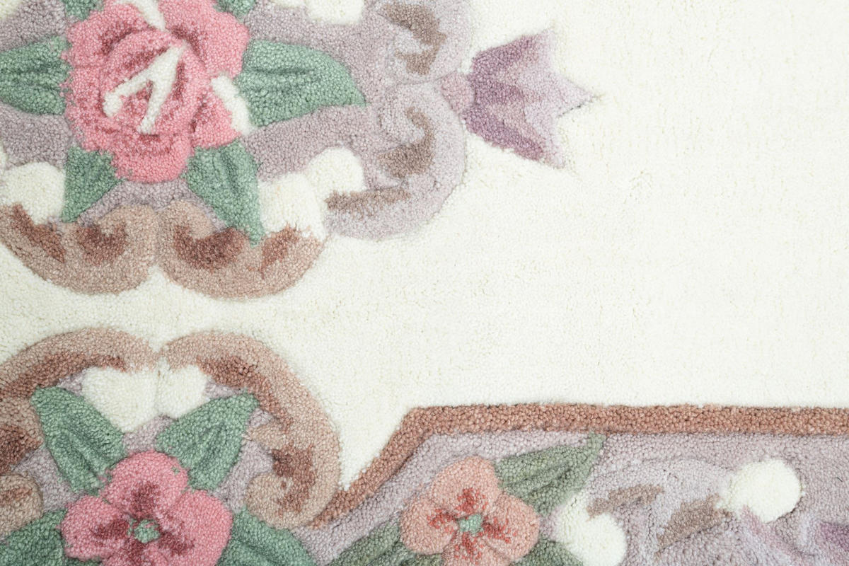 HANDTUFTTEPPICH Ming Bettumrandung 70x600 cm - Beige, Textil (70/600cm) - THEKO