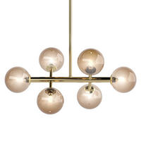 DECKENLEUCHTE - Metall - 6-flammig - Goldfarben, Glas/Metall (33/60/70cm) - home24