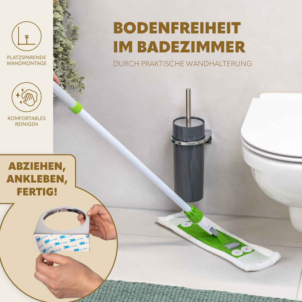 WC-GARNITUR SAVONA, grau, Kunststoff - Grau, Kunststoff (10/36.5/10cm) - bremermann