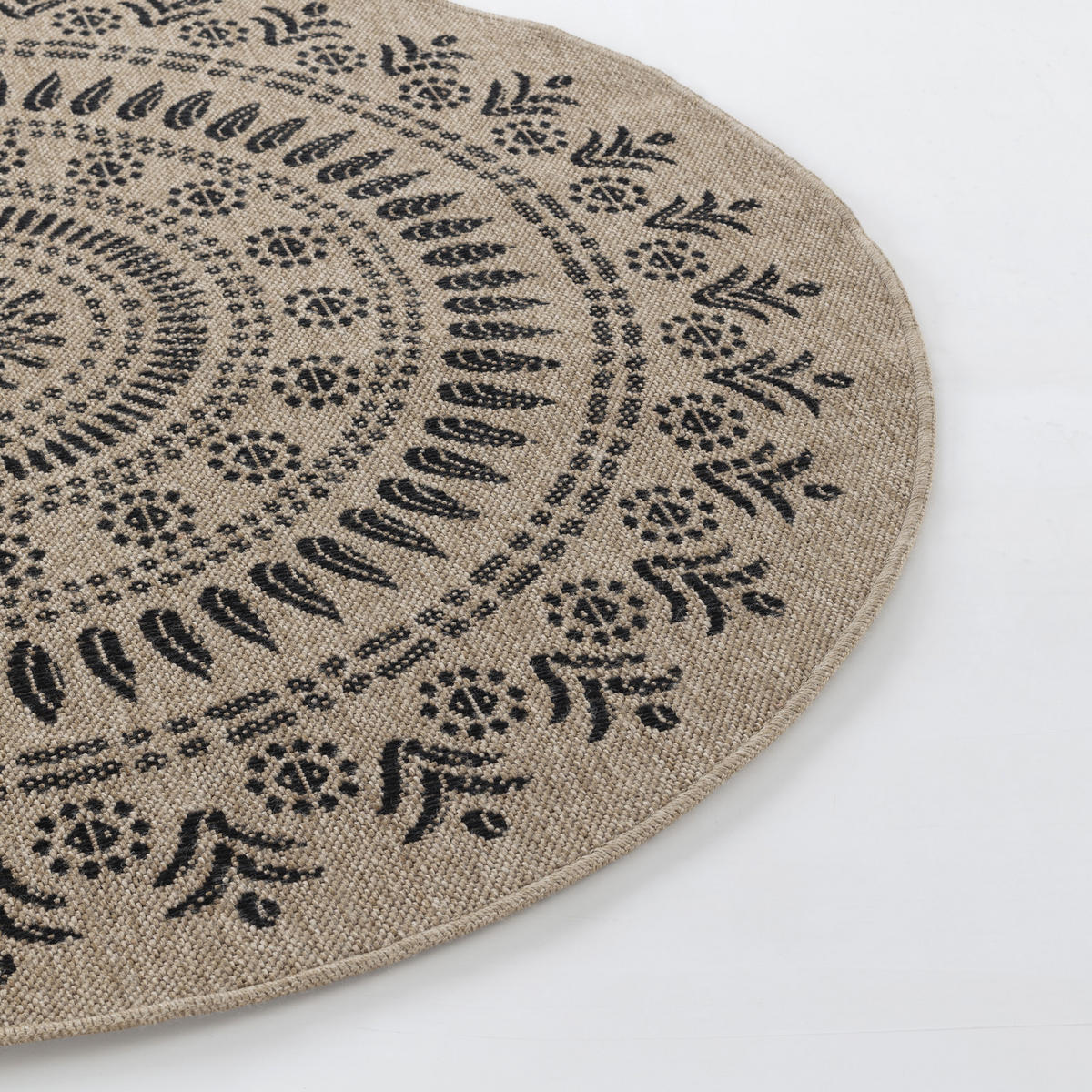 OUTDOORTEPPICH Rund Jute-Optik Ø 160 cm Beige - Beige, Kunststoff/Textil (160/160cm) - LIVABLISS