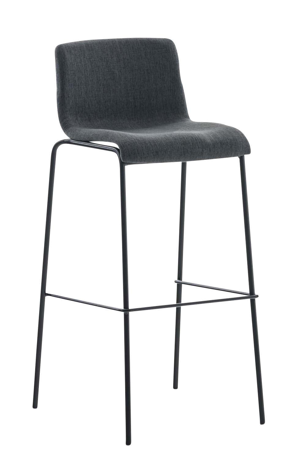 BARHOCKER Stoff Dunkelgrau - Dunkelgrau/Schwarz, Textil/Metall (43/100/48cm) - CLP