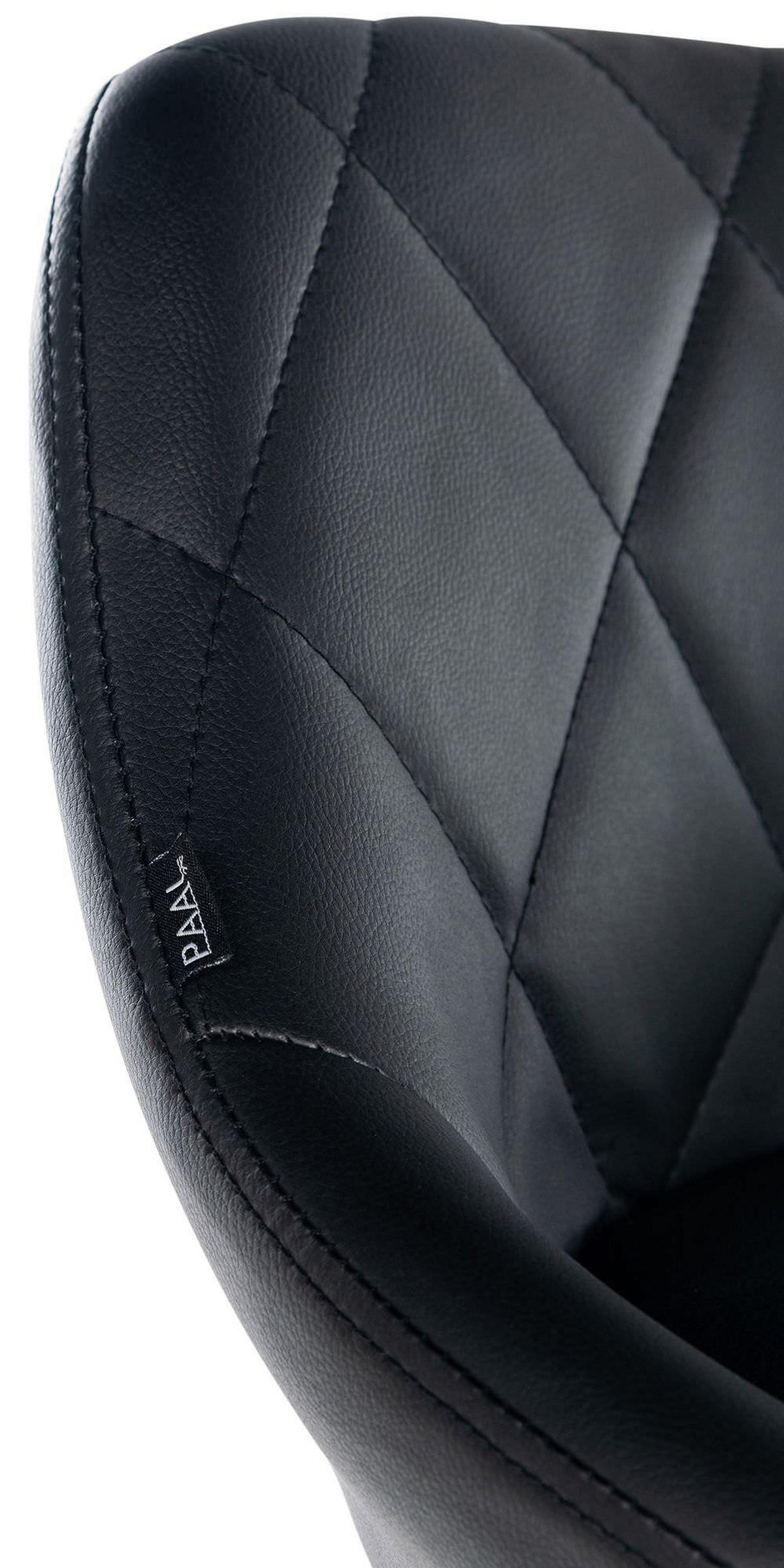 HOCKER Lederlook schwarz - Chromfarben/Schwarz, Textil/Metall (47/71/49cm) - CLP