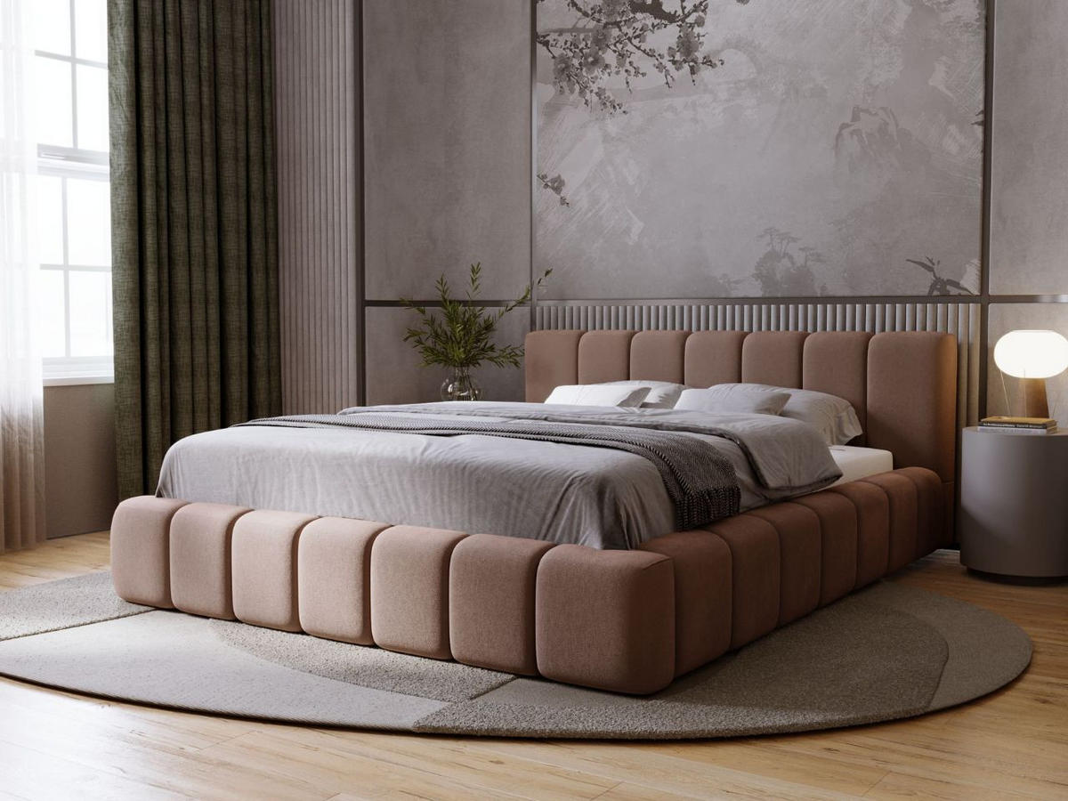 POLSTERBETT Orio 160x200 Braun - Braun, Textil (160/200cm) - Graingold