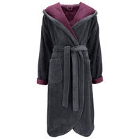 BADEMANTEL DAMEN KAPUZE BALANCE CARMEN GRAPHIT/ELDERBERRY - 0005 - Grau, Textil (Lnull) - Vossen