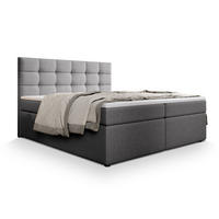BOXBETT PALMA 140x200 cm mit Matratze und Topper - Hellgrau - Hellgrau, Holz (140/200cm) - MASSENO