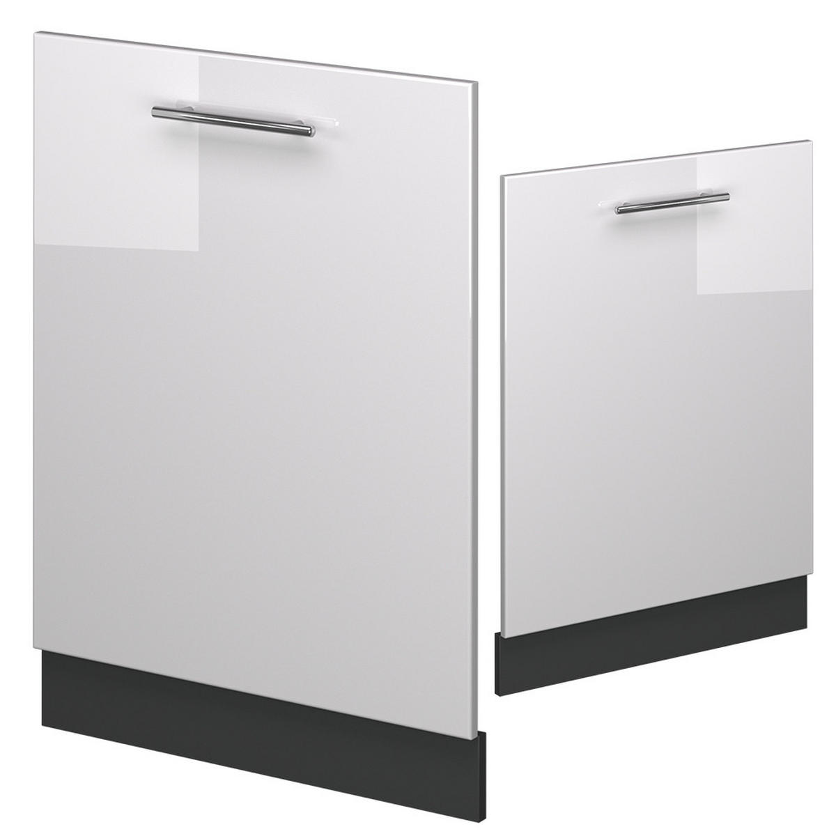 GESCHIRRSPÜLBLENDE Fame-Line Weiß Hochglanz 60 cm , AP Anthrazit - Weiß Hochglanz/Anthrazit, Holzwerkstoff (60/81.8/1.6cm) - Vicco