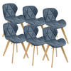 ESSZIMMERSTUHL-SET 6 TLG. Älmhult - Blau, Leder (47/78/52cm) - [en.casa]