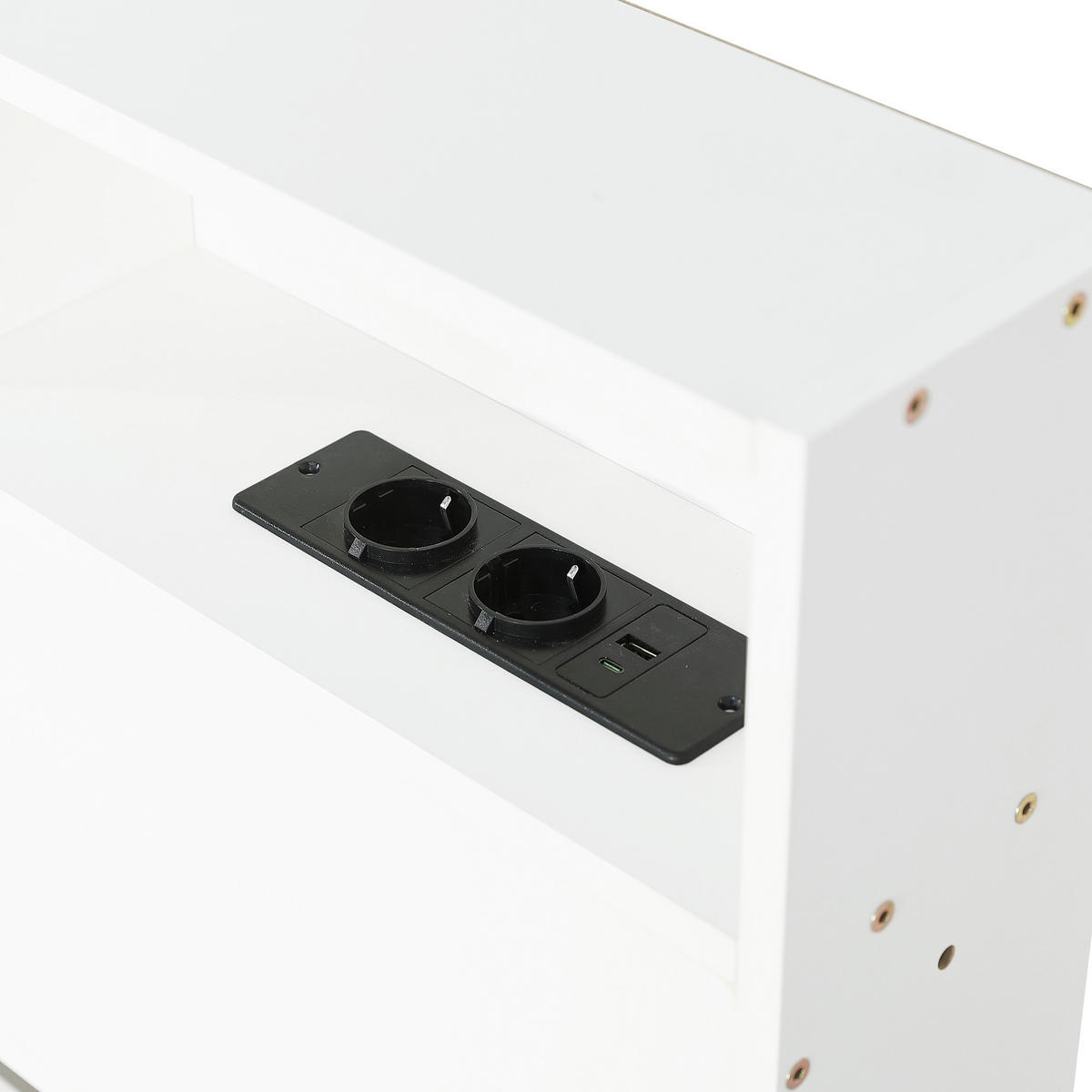 BETT 120/200 cm in Weiß mit Ausziehbett, Stauraumregal, Kopfteilablage und Ladestation - Weiß, Holzwerkstoff (120/200cm) - STILVORA