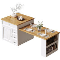 KÜCHENINSEL DE-41173 120-184/70/94 cm mit ausziehbarer Tischplatte Weiß - Weiß, Holzwerkstoff (182/94/70cm) - ComfortXL