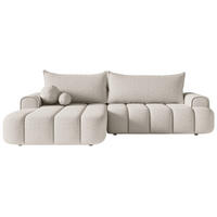 ECKSOFA Dandelino Creme mit Bouclé-Bezug, links - Creme/Schwarz, Kunststoff/Textil (271/172cm) - Selsey