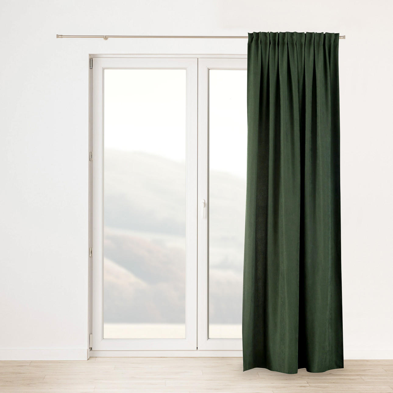 FERTIGVORHANG mit Schlaufenband grün 140 x 280 cm - Grün, Textil (140/280/1cm) - Dekoria