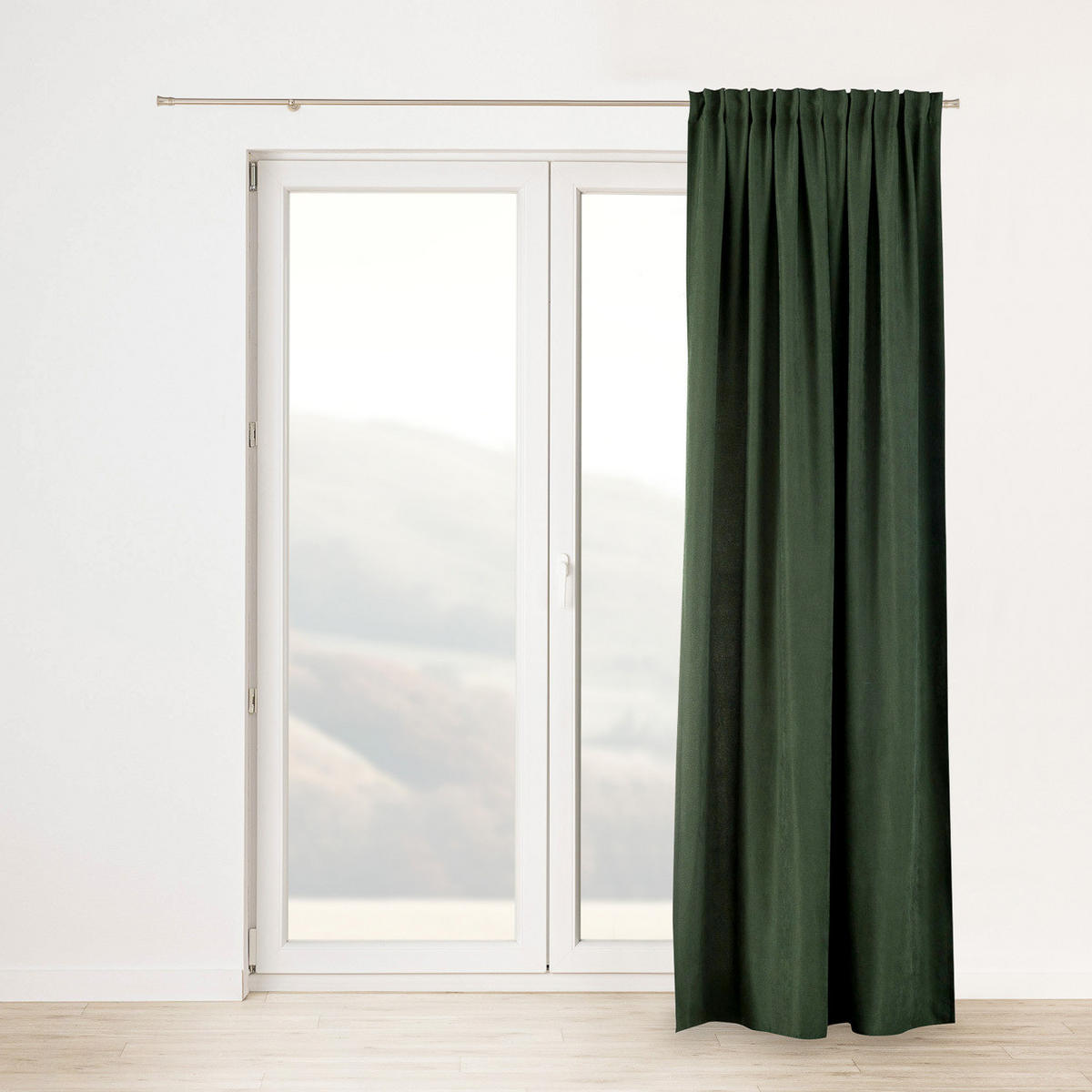 FERTIGVORHANG mit Schlaufenband grün 140 x 280 cm - Grün, Textil (140/280/1cm) - Dekoria