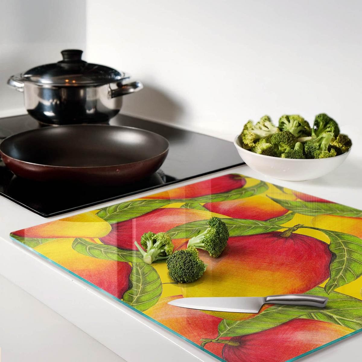 GLASPLATTE 60x52 cm Mango - Multicolor, Glas (60/0.4/52cm) - TULUP
