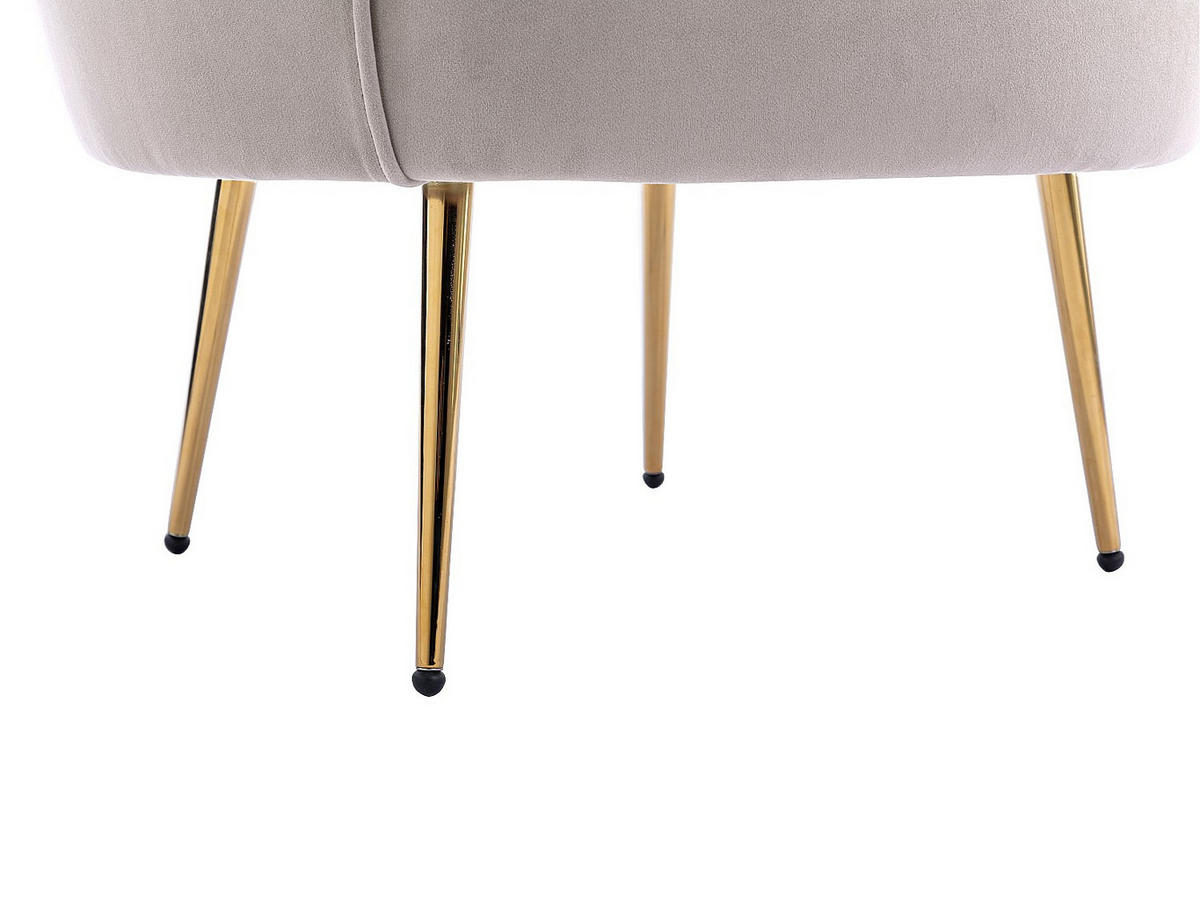 SESSEL mit gerader Rückenlehne - 1 Person-Sitzer - Samt, Stoff - Taupe - - Braun, Textil (78/76.5/75cm) - Vente-Unique