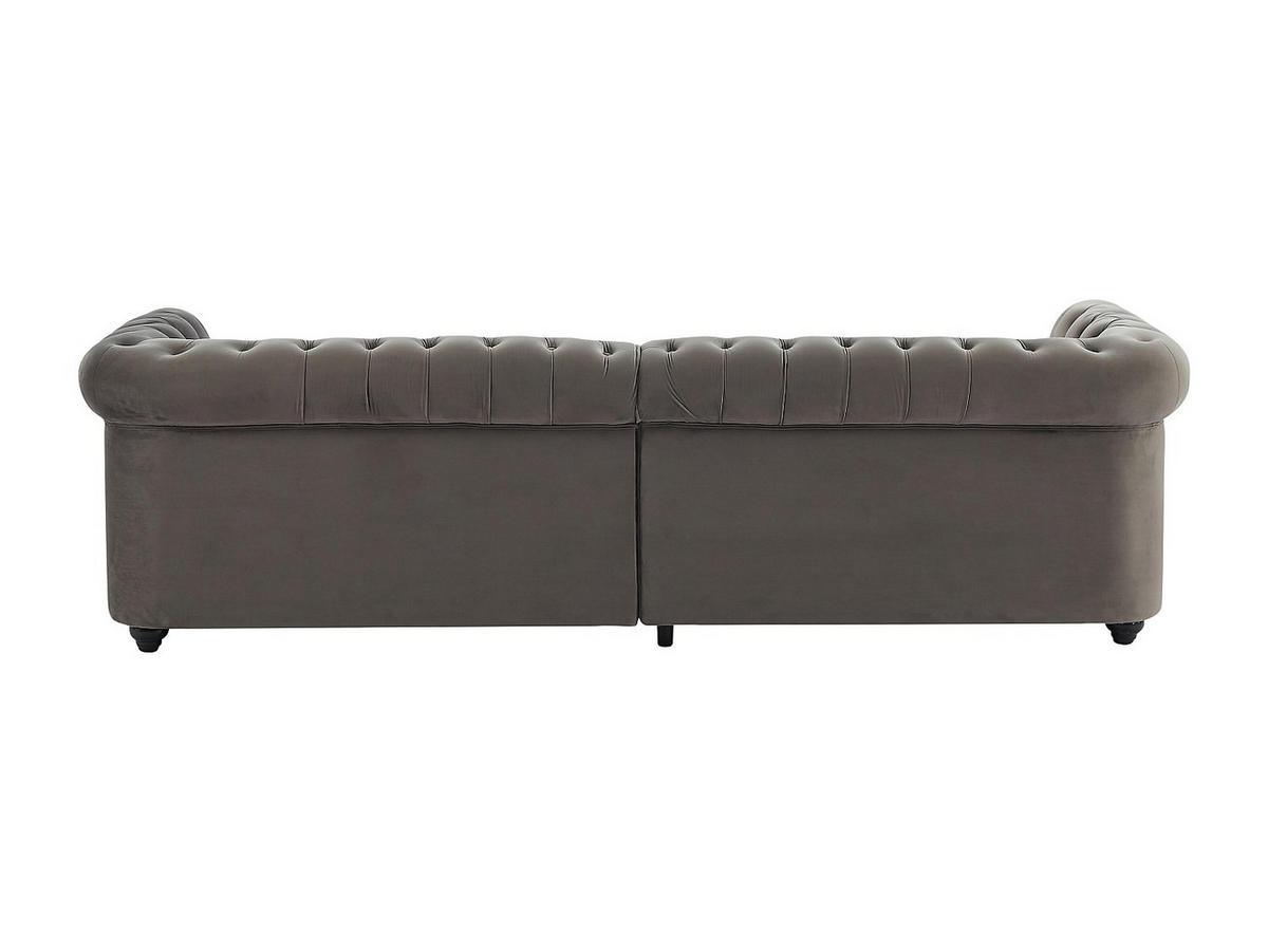 SOFA - 4 Personen - stoff - anthrazitgrau Chesterfield - Anthrazit, Textil (256/72/87cm) - Vente-Unique