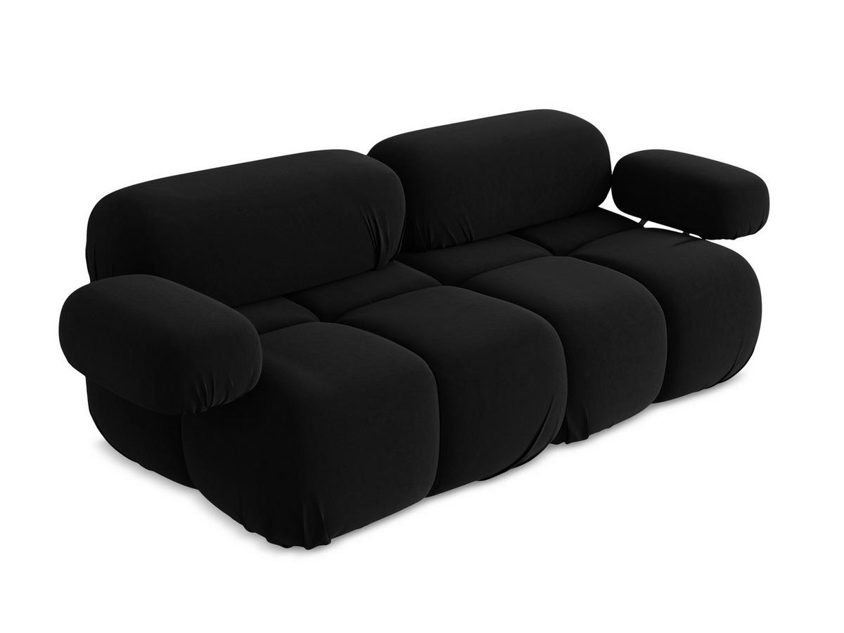 2-SITZER-SOFA Samt Stoff Schwarz - Schwarz/Orange, Kunststoff/Textil (190/70/96cm) - Makamii