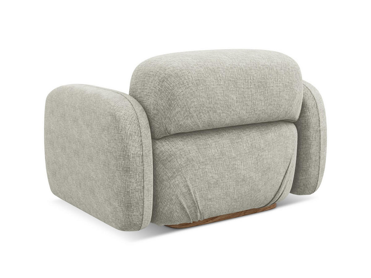 SESSEL Chenille Stoff Grau - Silberfarben/Braun, Holz/Textil (110/73/95cm) - Makamii
