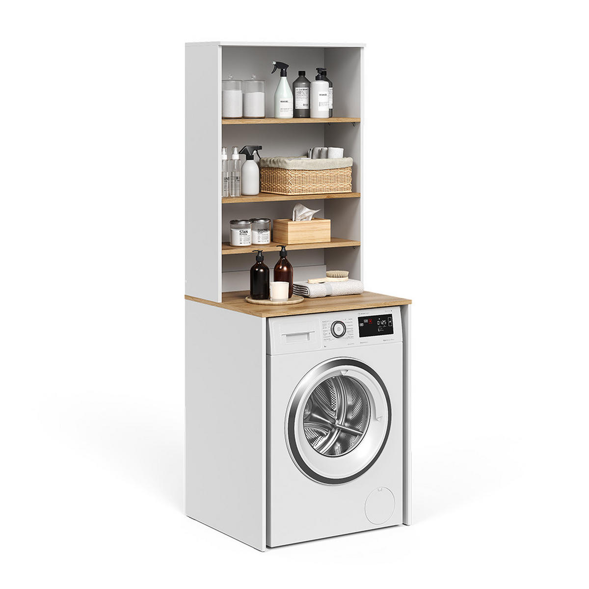 SKŘÍŇKA NA PRAČKU Viktor Bílá/Artisan - bílá, kompozitní dřevo (66/88.2/60cm) - Vicco