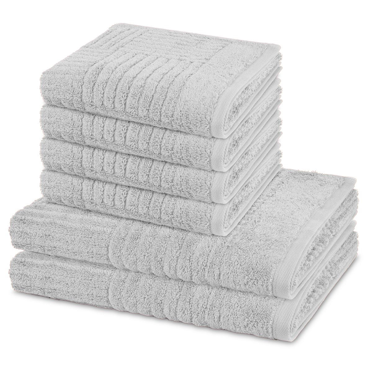 FROTTIERSET Carre 6-teilig - Hellgrau, Textil (50/100cm) - Ross