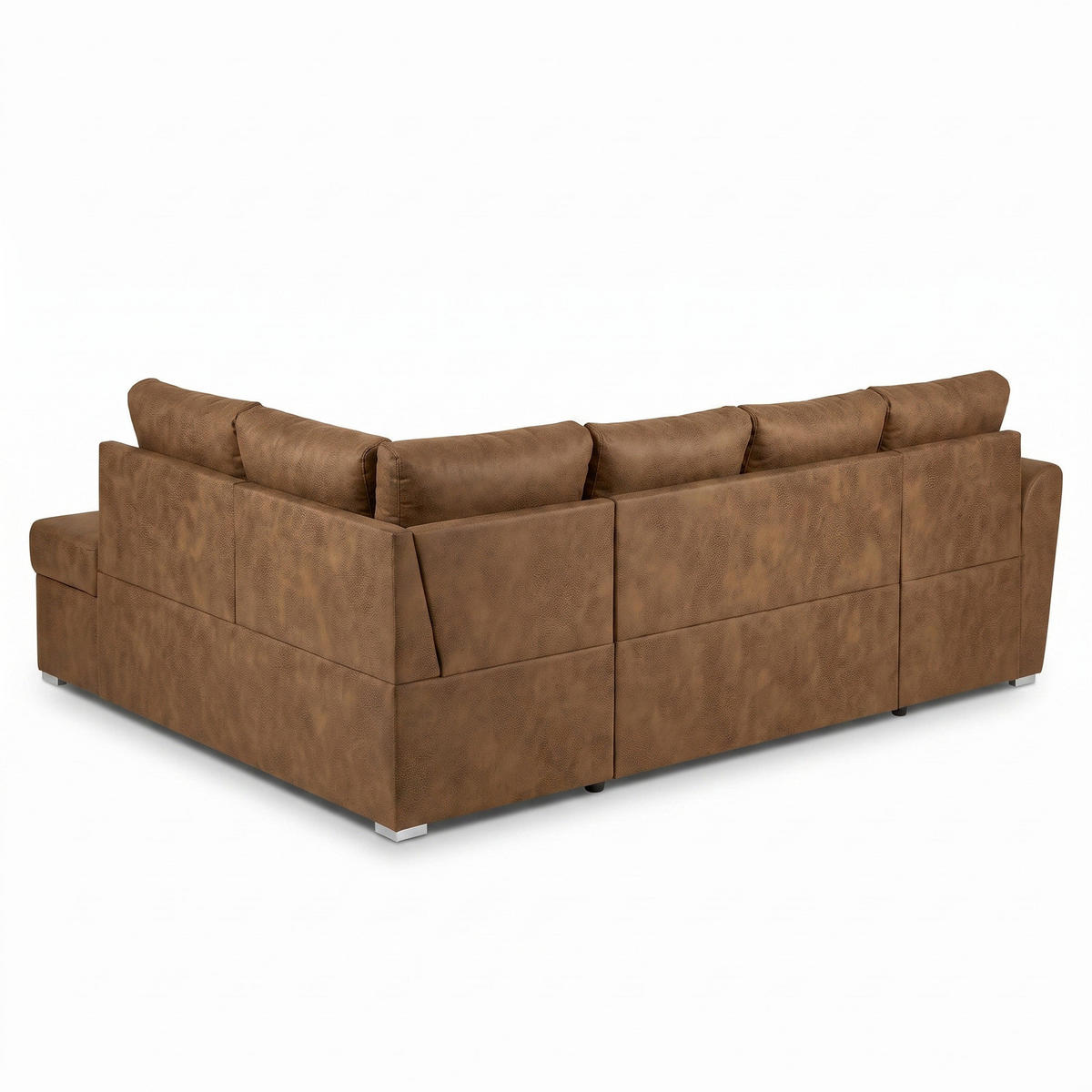 ECKSCHLAFSOFA, Stefan, Braun, Kunstleder, links, 203 x 160 x 85 cm - Braun, Leder/Textil (203/160cm) - ebuy24