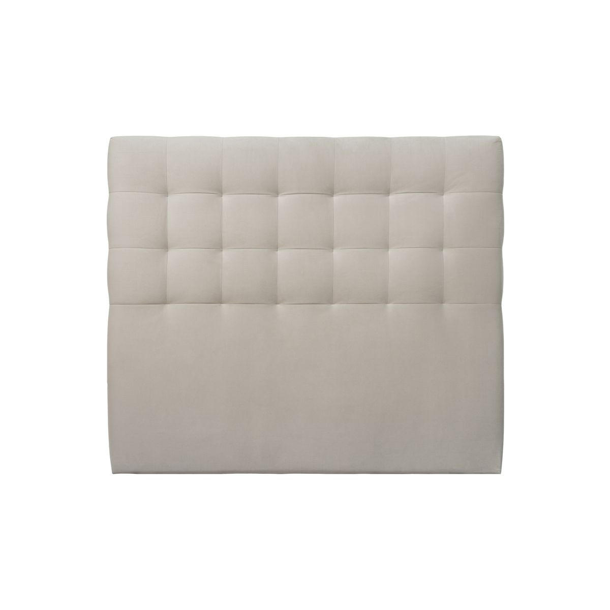 KOPFTEIL gepolstert - Gesteppt – hellgrauer Samtstoff - 180 cm - Beige/Hellgrau, Karton/Holz (180/120/10cm) - Sommeil de Plomb